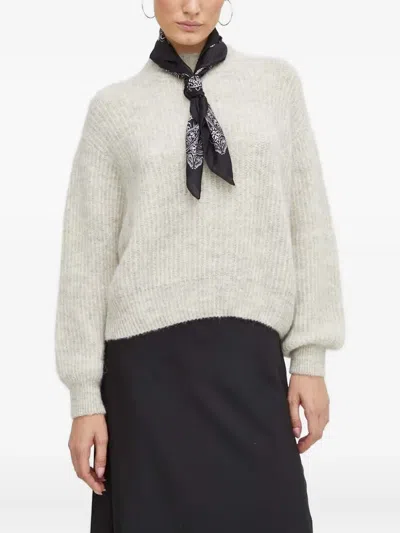 American Vintage East Ribbed Balloon-sleeve Jumper In Gray
