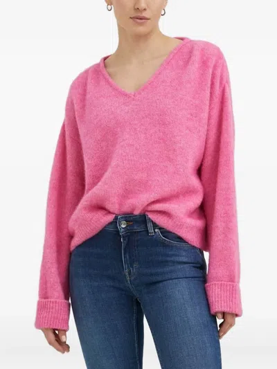 American Vintage East V-neck Sweater In Pink