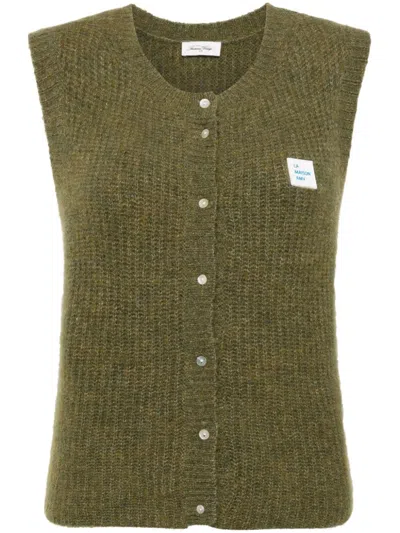 American Vintage East Vest Cardigan In Green