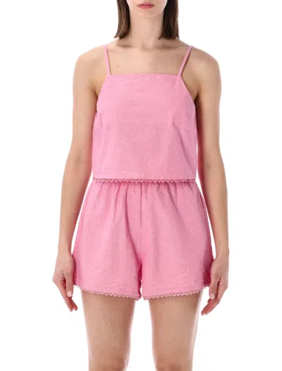 American Vintage Effortless Feminine Mini Top For Summer In Pink
