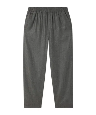 American Vintage Elastic Waist Casual Pants In Gray