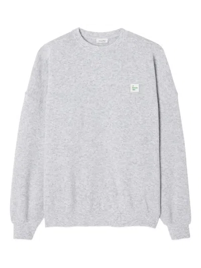 American Vintage Evona Logo-patch Sweatshirt In Gray