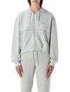 American Vintage Casual Zip Hoodie With Drawstring And Pockets In Gray
