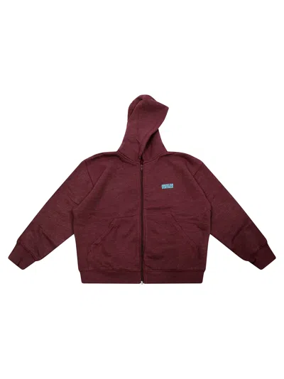 American Vintage Felpa Full Zip In Bordeaux