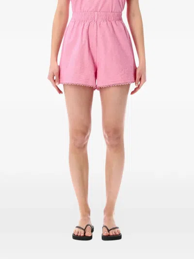 American Vintage Feoly Elastic-waist Shorts In Pink