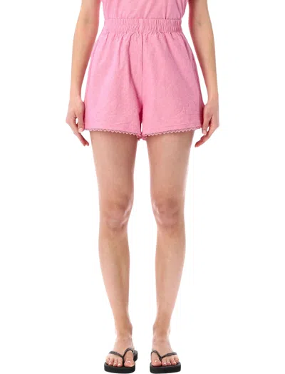 American Vintage Feoly Lace-trim Shorts In Pink