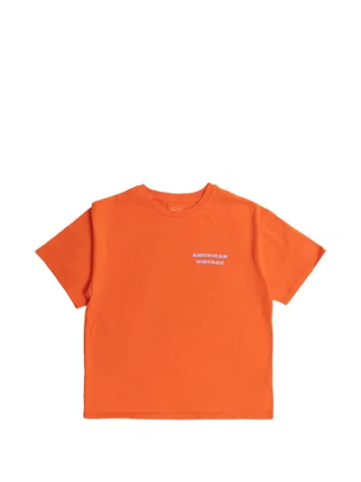 American Vintage Kids' Fizvalley Logo-print T-shirt In Orange