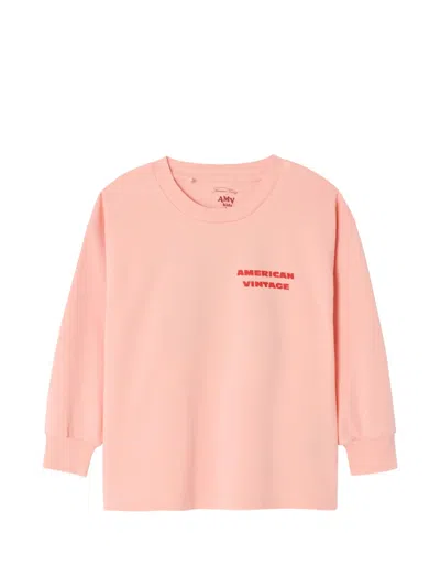American Vintage Kids' Fizvalley Printed T-shirt In Pink