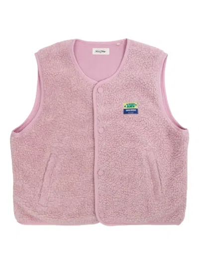 American Vintage Kids' Fleece Gilet In Pink