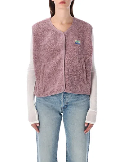 American Vintage Fleece Snap-front Vest In Viola