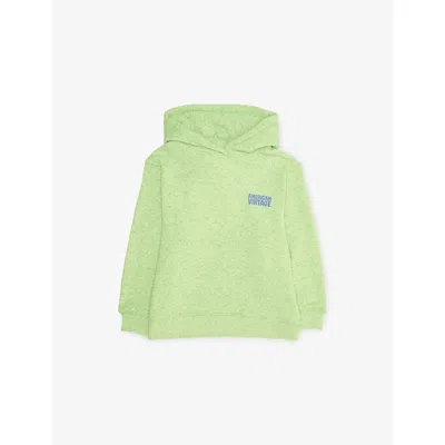 American Vintage Kids' Fluorescent Yellow Evona Logo-print Woven Hoody 3-13 In Green