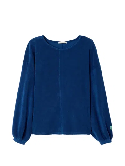 American Vintage Fuxow Long-sleeve Cotton Sweatshirt In Blue