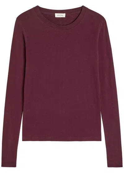 American Vintage Gamipy Cotton T-shirt In Burgundy