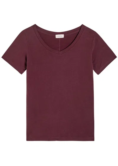 American Vintage Gamipy Cotton T-shirt In Burgundy