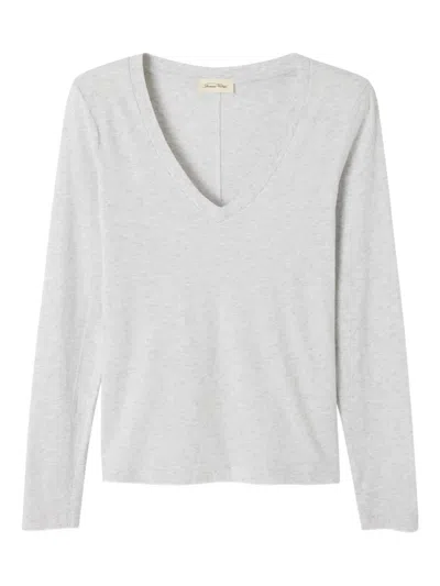 American Vintage Gamipy V-neck T-shirt In Gray