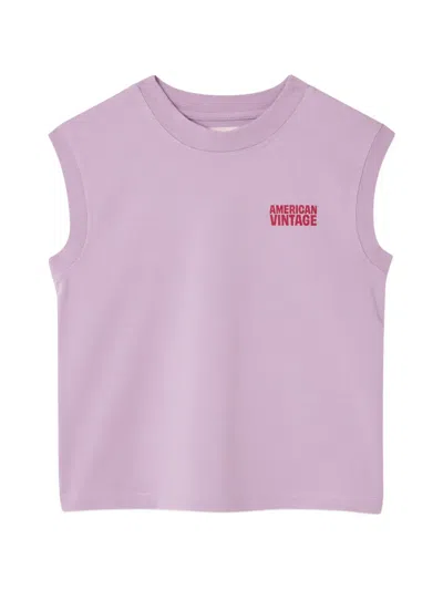American Vintage Kids' Gixy Round-neck Tank Top In Purple