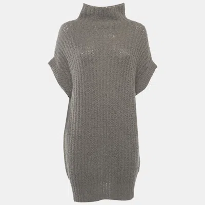 Pre-owned American Vintage Grey Wool Blend High Neck Jumper One Size In Gray