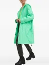 American Vintage Grid-pattern Hooded Raincoat In Green