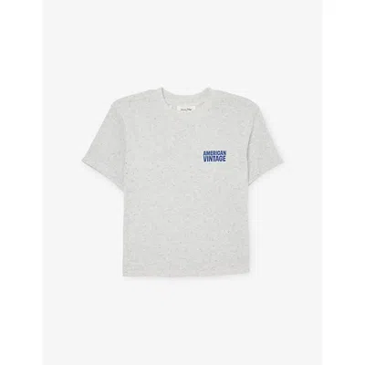 American Vintage Kids' Gris Clair Chine Logo-print Cotton-jersey T-shirt 3-13 In Multi