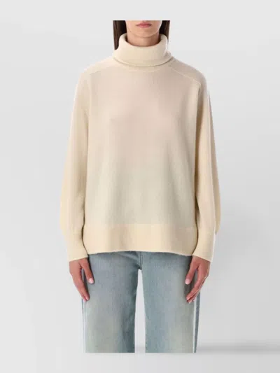 American Vintage High Neck Knit Sweater With Long Sleeves In Neutral