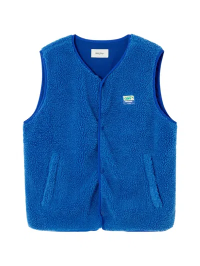 American Vintage Hoktown Button Gilet In Blue