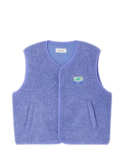 American Vintage Kids' Hoktown Buttoned Gilet In Purple