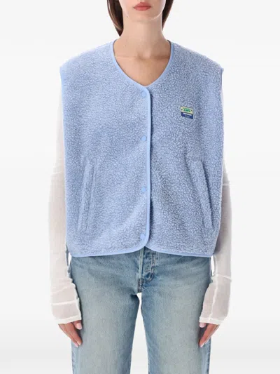 American Vintage Hoktown Fleece Gilet In Blue