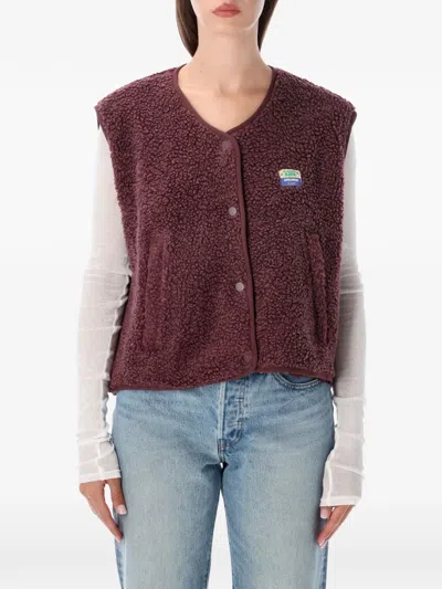 American Vintage Hoktown Fleece Gilet In Purple