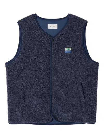 American Vintage Hoktown Sherpa Gilet In Blue