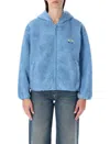 American Vintage Hoktown Fleece Hooded Jacket In Blue
