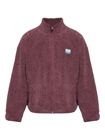 American Vintage Hoktown Teddy Zip-up Jacket In Brown