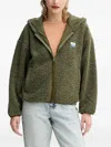 American Vintage Hooded Teddy Fleece Top In Brown