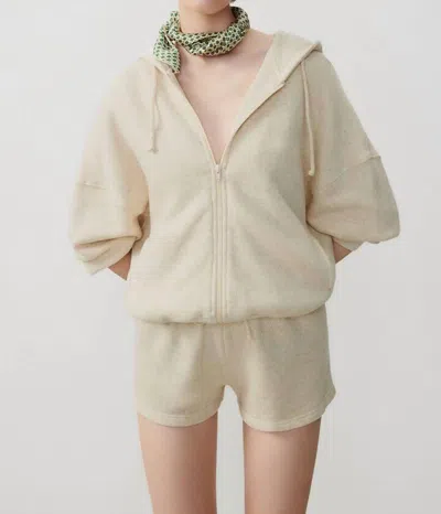 American Vintage Itonay Hooded Cotton-blend Sweatshirt In Beige
