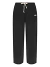 American Vintage Izubird Drawstring Logo-print Trousers In Black