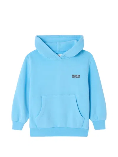 American Vintage Izubird Logo-detail Hoodie In Blue