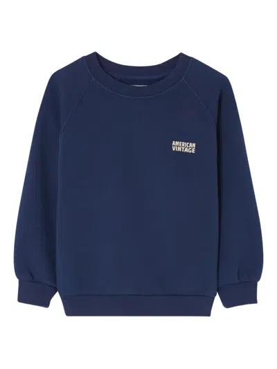 American Vintage Kids' Izubird Long-sleeve Sweatshirt In Blue
