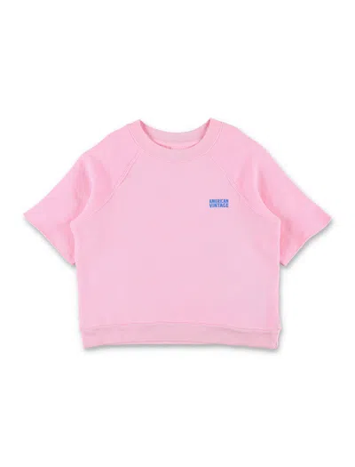American Vintage Izubird Short Sleeves Sweatshirt For Kids In Pink