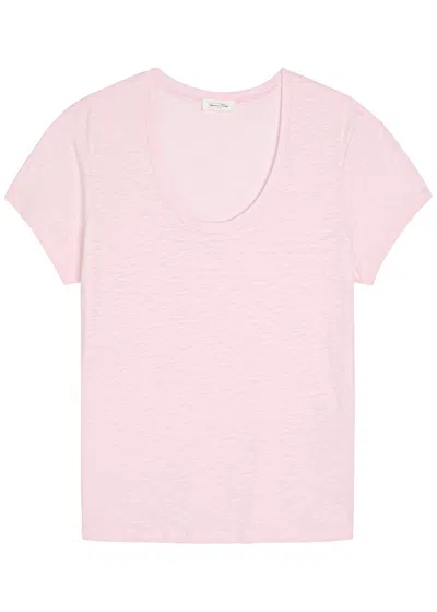 American Vintage Jacksonville Slubbed Cotton-blend T-shirt In Pink