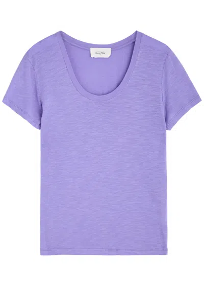 American Vintage Jacksonville Slubbed Cotton-blend T-shirt In Purple