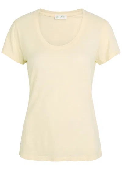 American Vintage Jacksonville Slubbed Cotton-blend T-shirt In Yellow