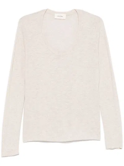 American Vintage Massachusetts Long Sleeve T-shirt In Neutrals
