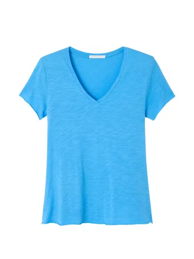 American Vintage Jacksonville V-neck T-shirt In Blue