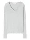 American Vintage Jacksonville V-neck T-shirt In Gray