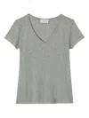 American Vintage Jacksonville V-neck T-shirt In Gray