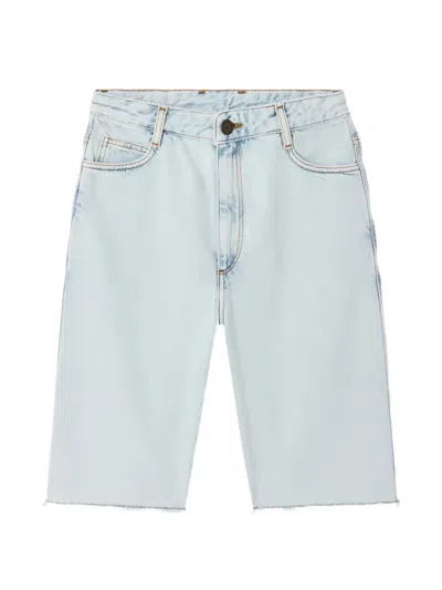 American Vintage Joybird Cycling Denim Shorts In Blue