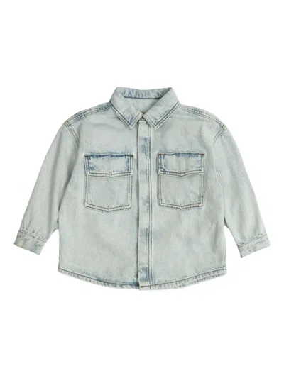 American Vintage Kids' Joybird Double-pocket Denim Shirt In Blue