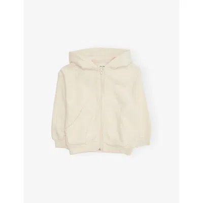 American Vintage Kids' Ecru Kangaroo-pocket Cotton-terry Hoodie 3 - In Neutral