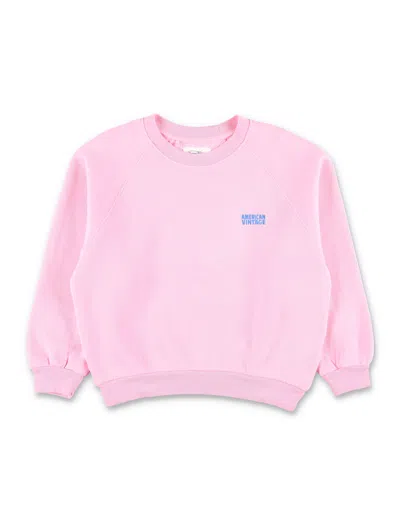 American Vintage Kids Izubird Pink Crewneck Sweatshirt