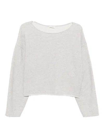 American Vintage Knitted Cotton Top In Gray