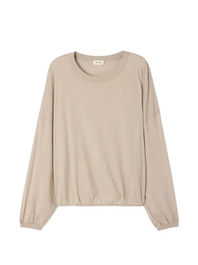 American Vintage Laloom Long-sleeve Cotton T-shirt In Neutral